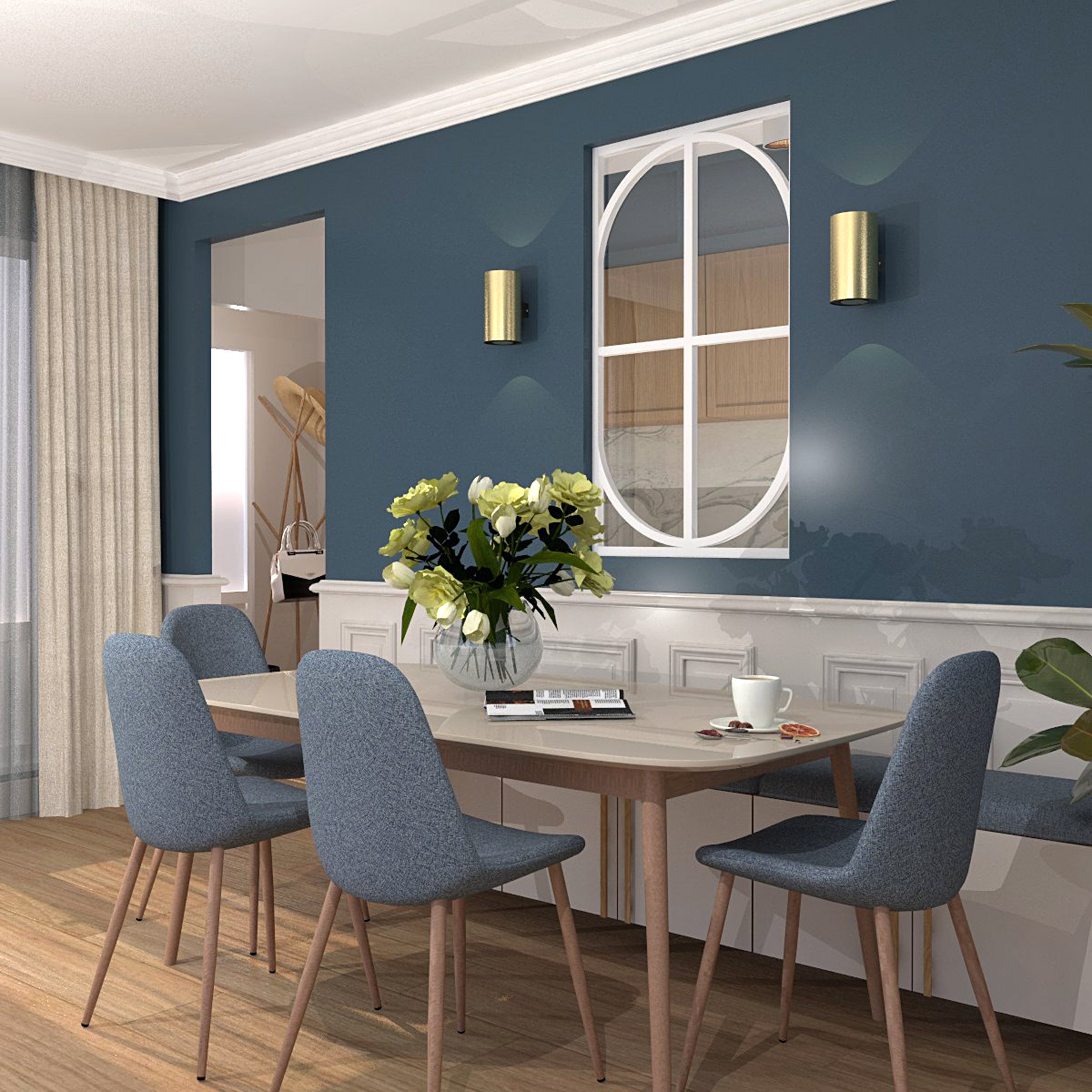 Verrière aluminium 2 vitrages Clair, 4 arches et 2 traverses horizontales décorative